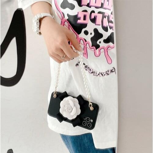 Camellia Pearl Bracelet Soft TPU Phone Case For Huawei Y5 Y6 Y7 Y9 2018 2019 Psmart Y5P Y6P Y7P Y8P Y9s 2020 Y7A Y9A