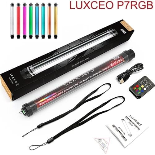LUXCEO P7RGB Stick Handheld LED Video Light Tube Colorful Remote Control 4 Scene Lighting 8 Emitting Colors