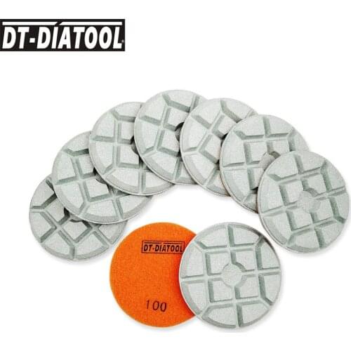 DT-DIATOOL 9pcs/set Dia 100mm/4" Grinding Disc Diamond Resin Bond Concrete Polishing Pads Sanding Discs For concrete