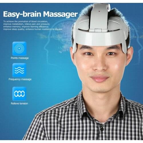 Electric Head Massager Adjustable Size Brain Helmet Massager Air pressure Vibration Acupuncture Points Physiotherapy Stimulator