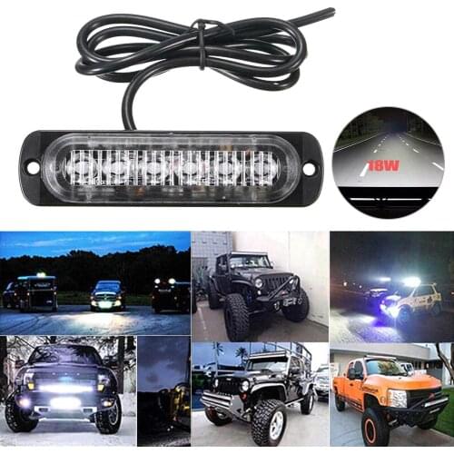 6 LED Car Emergency Lights Bar Flood Spot Offroad Car SUV Driving Fog Lamp Work Light Bar Flood Spot Offroad Emergency Lights