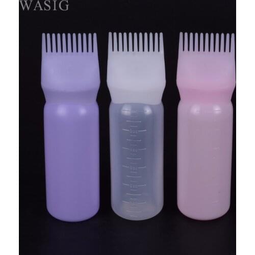 120ml Plastic Hair Dye Filling Bottle Applicator with Graduated Brush Dispensing Kit Salon Hair Coloring Dyeing Styling Tools