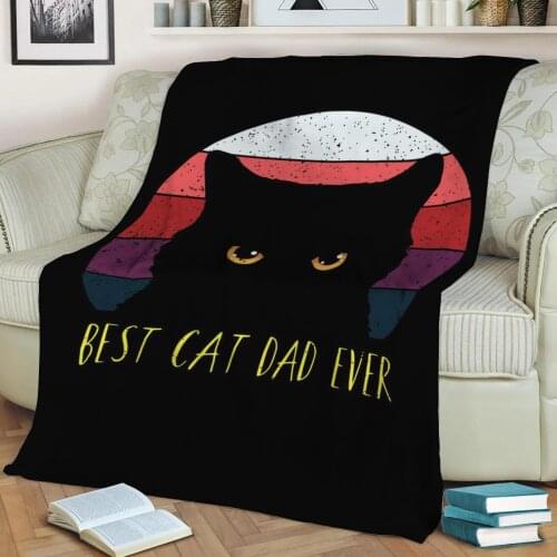 Black Cat Flannel Throw Blanket 3D Printed Keep Warm Sofa Child Blanket Home Decor Textiles Dream Family Gift
