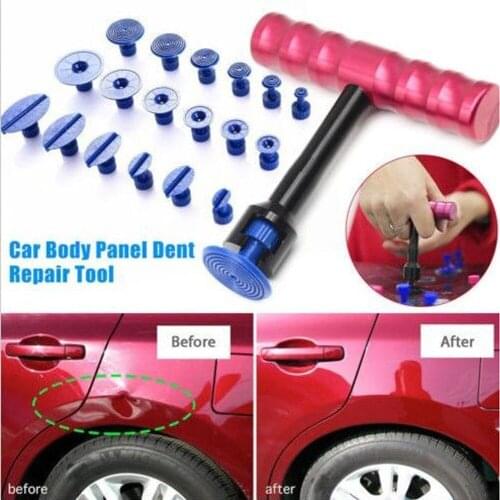 Car bady Paintless Dent Repair Tools PDR tools T-Bar Puller Tab Hail Removal Tools Kit 18 blue