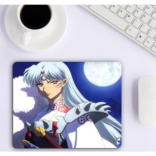 Small Mousepad With Cartoon Pattern of Inuyasha For Office Stitch PC Gamer Cabinet Pink Mouse Pad Anime Sexy Pad on the Table
