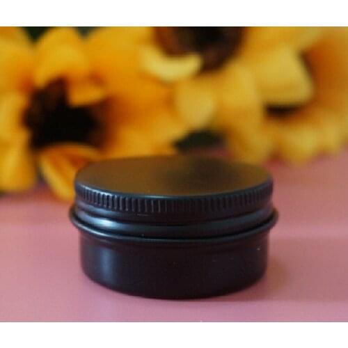 20g Cosmetic Black Round Aluminum Box Metal Tin Cans Portable Cream Empty DIY Refillable 20ml Jar Tea Aluminum Pot Containers