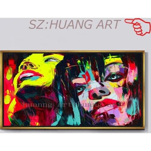 Fashion New Lady Figure Colorful Picture Modern Abstract Wall Art Home Decor Best Quality Fashion Oil Paintings Portrait Art