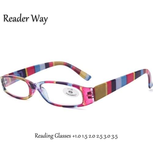 Fashion Women Reading Glasses 1.0 1.5 2.0 2.5 3.0 3.5 Small Colorful Frame Lightweight Spring Hinge Ladies Presbyopic Eyeglasses