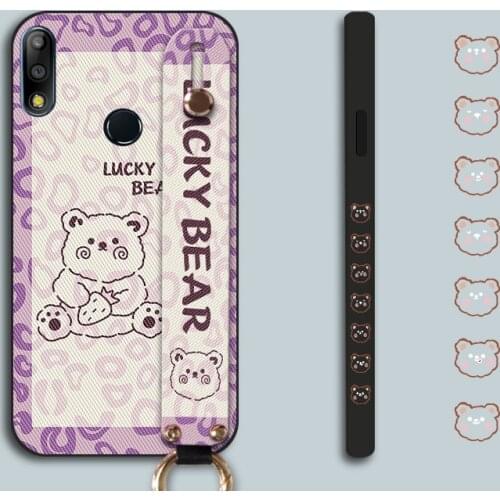 Fashion Bear Phone Case For Asus Zenfone Max Pro M2 ZB631KL ZB633KL Pink Wrist Lanyard Back Cover For Asus 5Z ZE620KL ZS620KL