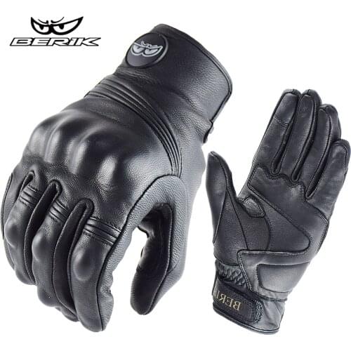 E-RIIL Leather Motorcycle Gloves Breathable Touch Screen Motocross Riding Gloves Moto Sports Racing All Season Guantes luva moto