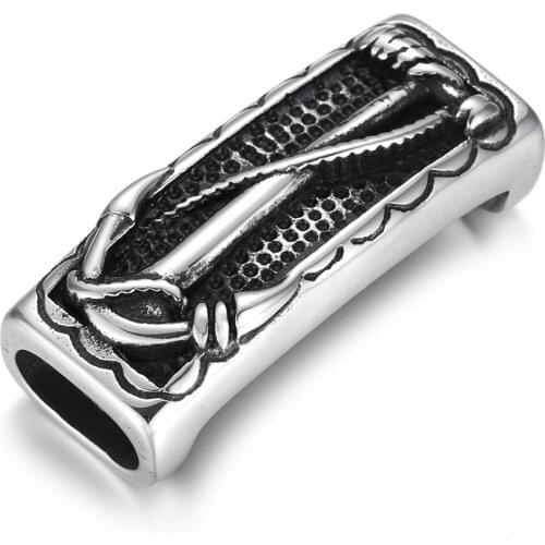 Stainless Steel Slider Beads Arrow Sheet Polished 12x6mm Hole Bead Slide Charms DIY Accessories for Jewelry Making Supplies