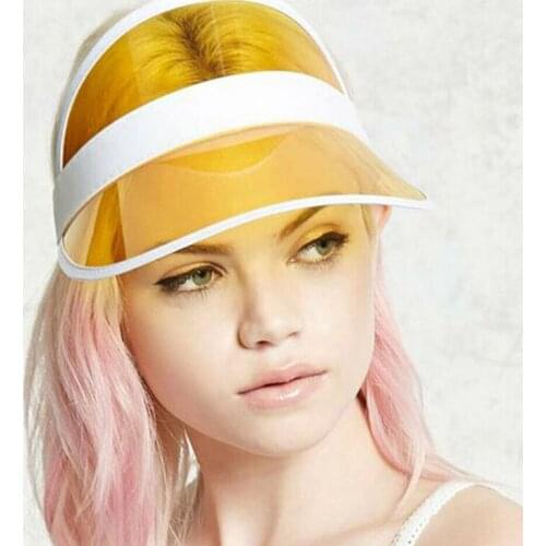 XEONGKVI 2020 New Empty Transparent Plastic Sunbonnet Summer Uv Protection PVC Sun Hats For Women Men