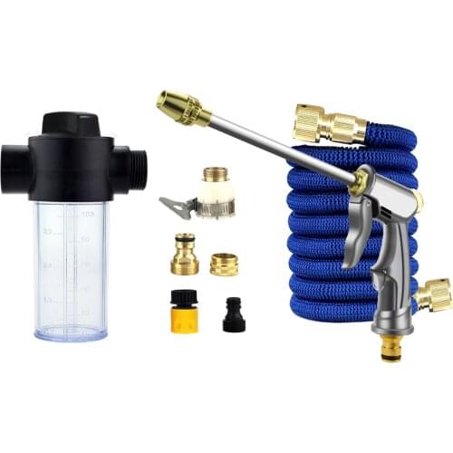 High Pressure Sprayer + 30M Hose Pipe + Metal Connectors + Foam Bottle Set Car Washing Cleaning Garden Plant Watering Supplies