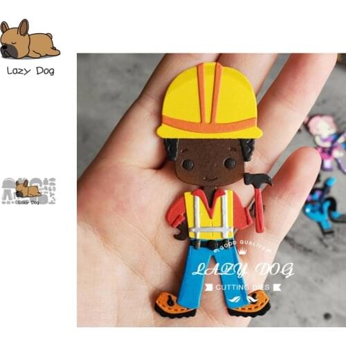 Worker Workman Metal Cutting Dies Scrapbooking Stencil DIY Mold Knife Craft Embossing Die Cuts Card Making New Dies For 2020