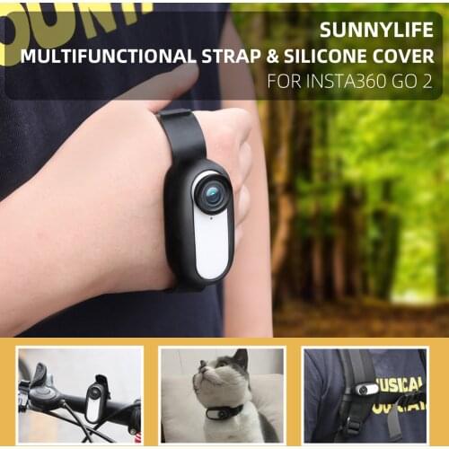Adjustable Multifunctional Silicone Wrist Palm Bicycle Backpack Straps Pet Collar for Insta360 GO 2 Camera Accessories