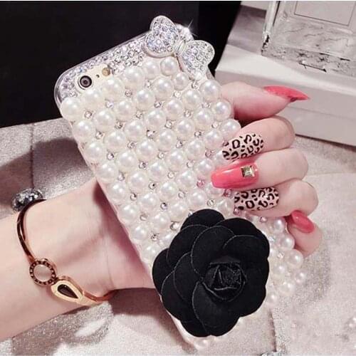 Luxury Pearl Diamond Crystal Glitter Flower Bling Case Cover For Samsung A9 A8 A7 A6 A5 J8 J7 J6 J5 J4 2018 2016 2017 Coque