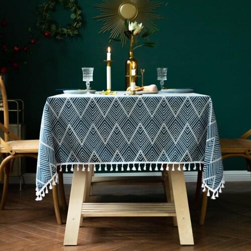Nordic Style Tablecloth Tassel New Party Solid Color Placemat Large Size Table Cloth Tapete Mantel Mesa Tapetes