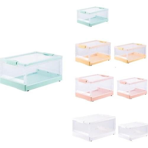 Foldable Book Storage Box Household Plastic Transparent Storage Box Student Book Organizing Bookcase Storage