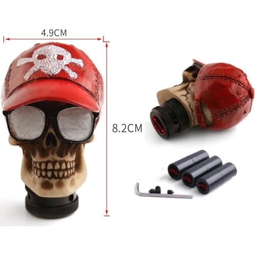 Universal Car Truck Manual Gear Stick Shift Knob Baseball Cap Skull Head Shifter Gear Knob Cap Cover Shift Lever Head Cover
