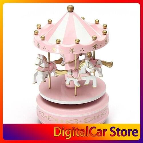 Merry-Go-Round Wooden Music Box Toy Child Baby Game Home Decor Carousel horse Music Box Christmas Wedding Birthday Gift Hot