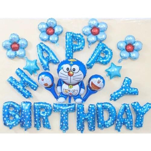 Happy birthday balloon cartoon animal letter decoration balloon package children birthday party decoration arrangement balloon
