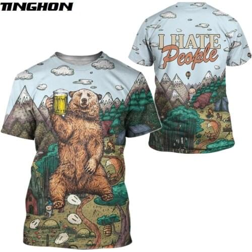XS-7XL Summer Men t shirt 3D Camping I Hate People Printed T-Shirts Harajuku Casual short Sleeve Tee shirts Unisex Cool t-shirt