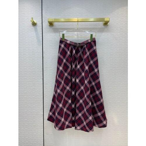 Quality Women High Fashion New Plaid 100% Wool Midi Luxury Causal Skirt Gdnz 5.29