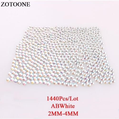 ZOTOONE AB White Crystal Rhinestone Hotfix Flat Back Rhinestones For Clothes Shoes Dress Nail Art Decorations Strass Applique E