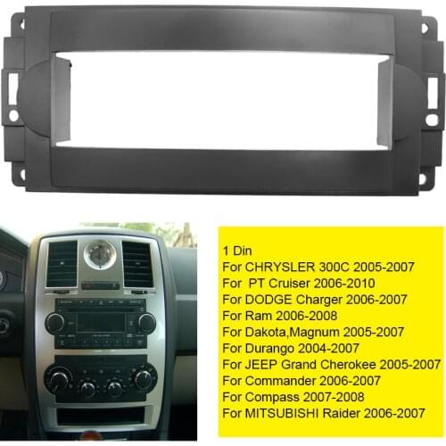 1 Din CD Radio Fascia For CHRYSLER 300C 2005-07 PT Cruiser 2006-10 DODGE Charger Jeep Mitsubishi Refitting Mount Frame Panel
