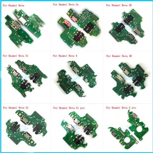 10pcs For Huawei Nova 2S 3E 3i 4 5T 5i Pro 7 4E/P30 Lite 6 SE Honor 30S/7 SE USB Charger Charging Port Dock Connector Flex Cable