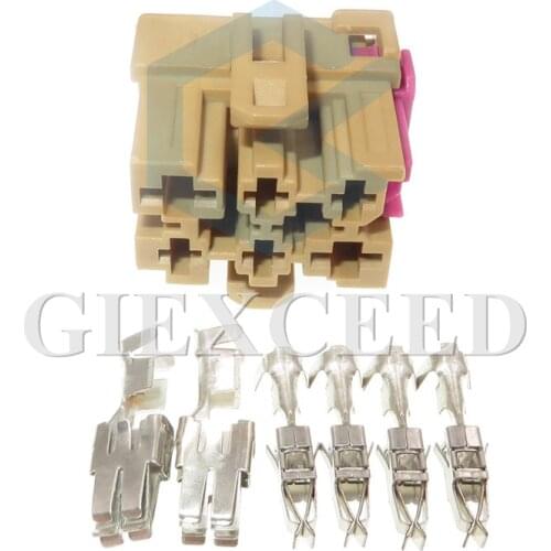 2 Sets 6 Pin Auto Automatic Blower Fan Cable Female Socket Electrical Plug Connector For VW Audi