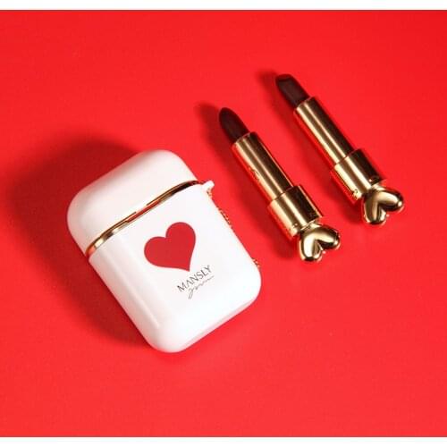 2Pcs/Lot Heart-beating Matte Charm Color Lipstick Creative Headset Styling Easy To Carry Lipstick Long-lasting Waterproof Makeup