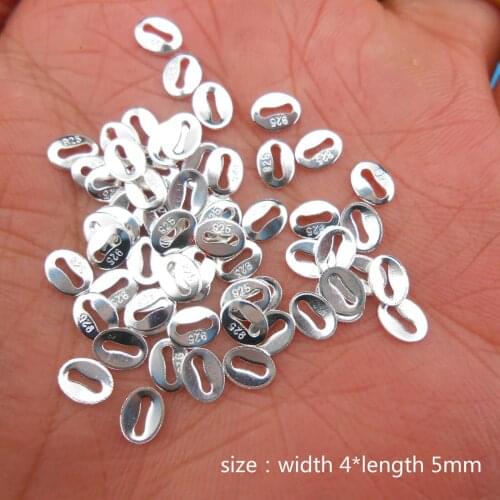 4*5mm 100/500Pcs 925 Sterling Silver Mark 925 bracelet necklace connection pendant Jewelry Findings DIY Accessories
