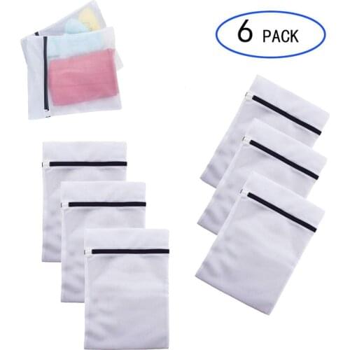 6 Pack of Mesh Laundry Bags,Laundry Wash Bags with Premium Zipper for Washing Machine and Dryer(6 Medium)