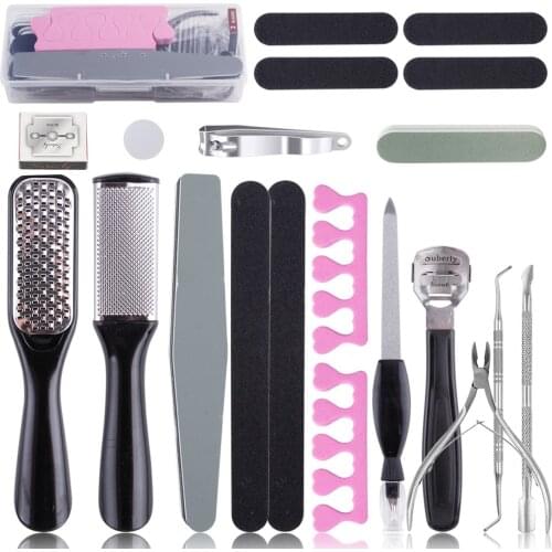 8/10/18/20/21Pcs Professional Foot Care Kit Pedicure Tools Stainless Steel Foot Rasp Callus Dead Skin Remover Feet Pedicure Kit