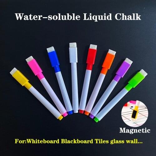 8 Pcs Chalk Marker Non-dust ChalkBoard Water-soluble Liquid Erasable Chalk BlackBoard Whiteboard Office School Supplies Teacher