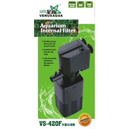Aquarium Internal Filter 500 Lt / hour, Waterfall Apparatus Cleaning Tools Engine Air and Glass Cleaning