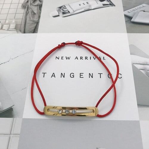 Lanyika Simple Stainless Dteel Long Strip Shape Unisex Bracelet Different Colors Rope Hand Woven Fashion Jewelry