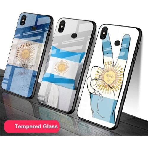 Argentina flag Tempered Glass Phone Case For Redmi Note 5 6 7 8 9 Pro Note8T Note9S Redmi8 9 Cover Shell