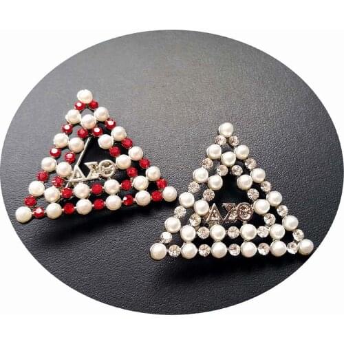 Greek Sorority Triangle Shape Dear Brooch Lapel Pin Jewelry