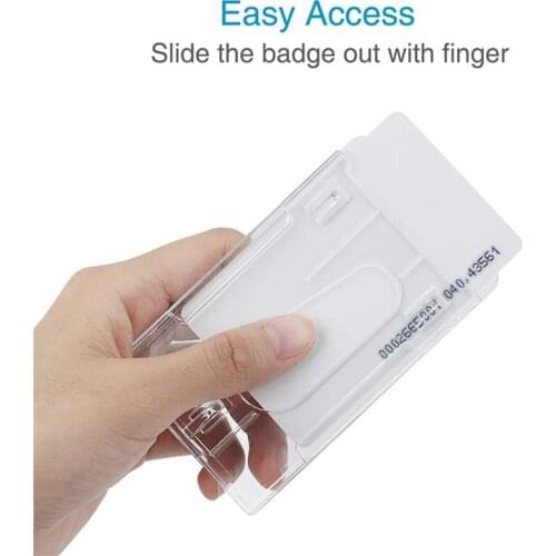ID Card Holder PC Transparent Business Card Holder Matte Visiting Card Holder Office Desk Accessories Key Holder Card Wallet