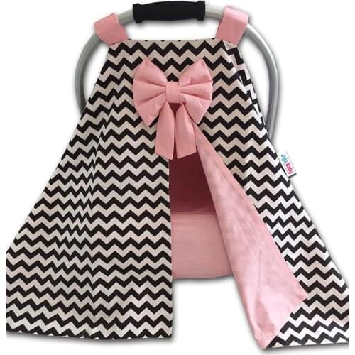 Jaju Baby Black Zigzag and Pink Combined Stroller Cover and Inner Cover