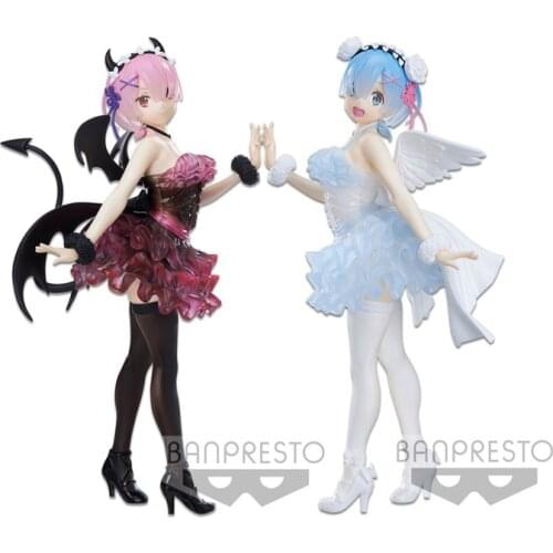 Judai 22cm Original Banpresto Re Zero Starting Life in Another World Clear ＆ Dressy Devil Ram Angel Rem PVC Action Figure Toys