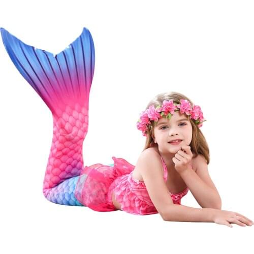 Girls Mermaid Tail Swimming Dresses Swimmable Cosplay Costumes Beach Clothes Little Children Mermaid Swimsuit for Kids