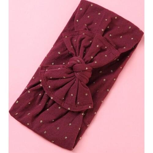 MengNa 30pc/lot 2019 Gold Dot Nylon Headbands Knot Hair Bow Headband Newborn Wide Nylon Headband Girls Hair Accessories