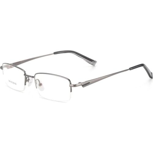 Men Metal Half Rim Eyeglass Frame Fashion Glasses For Prescription Myopia Reading Progressive Lenses