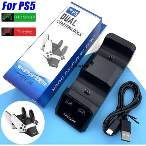 NEW Arrive Dual USB C Handle Charging Dock Station Type-C USB Fast Controller Charger For PS5 Game Joypad Joystick
