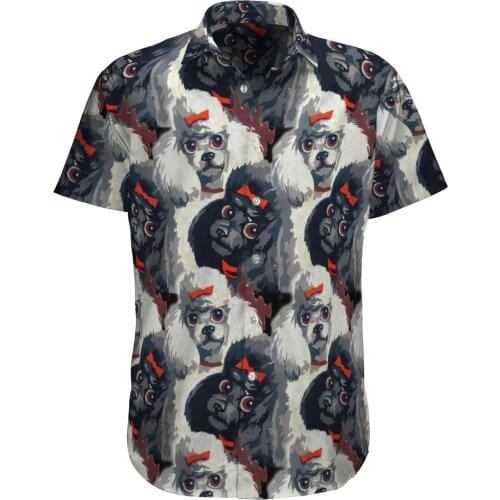Animal Dod 3D Print Beach Hawaiian 2021 Summer Shirt Short Sleeve Shirt Streetwear Oversized 5XL Camisa Social Chemise Homme-128