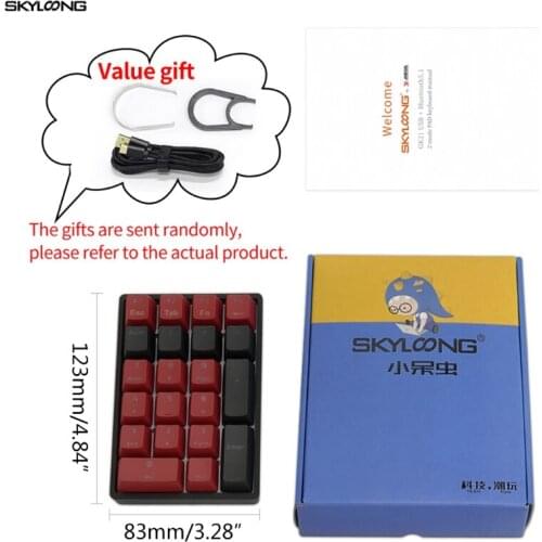 SK21 Portable USB-C Wired Numeric Keypad RGB Digital Mechanical Keyboard Hot Swappable for Gateron Optical Switch Jy14 21