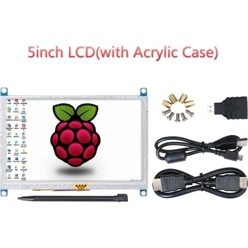 Raspberry Pi 3B+ 5 inch LCD HDMI Touch Scree 800x480 TFT 5" Display Screen With Acrylic Case For Raspberry Pi 2 Raspberry Pi 3B